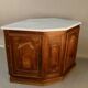 19th century walnut corner cupboard with Carrara marble top