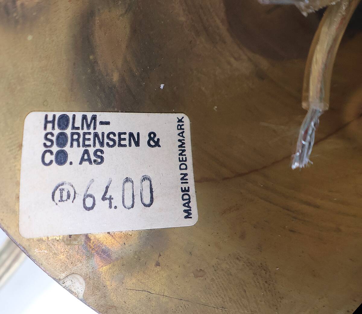 Set of 2 vintage Holm Sorensen brass pendant lamps 6400
