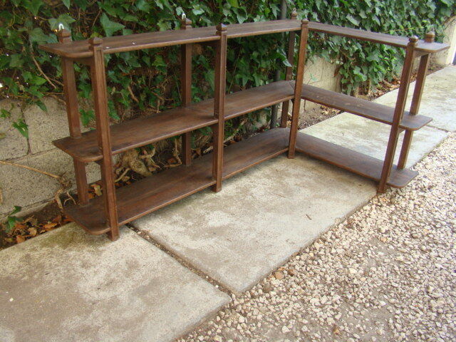 Old solid oak corner shelf