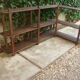 Old solid oak corner shelf