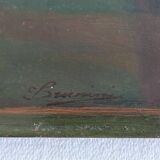 Huile sur bois "bouquet de fleurs"
