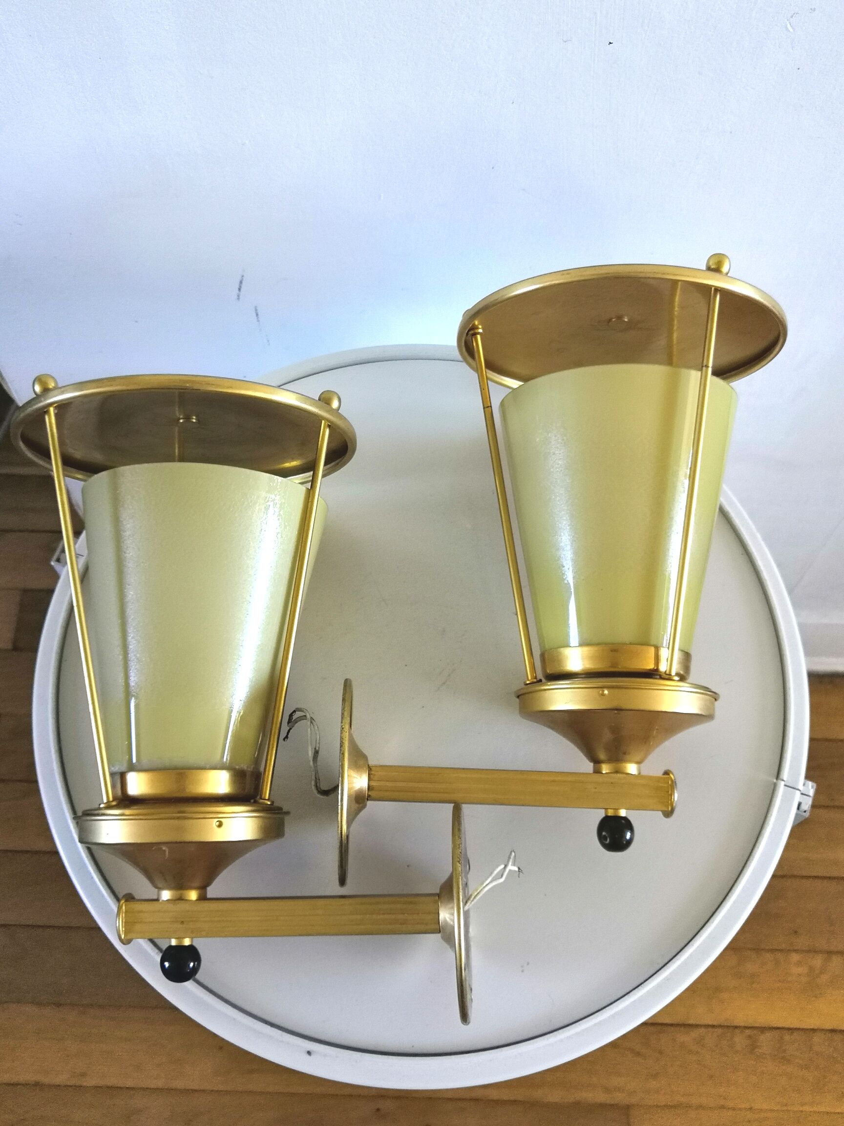 Pair of 50s design wall lamps
