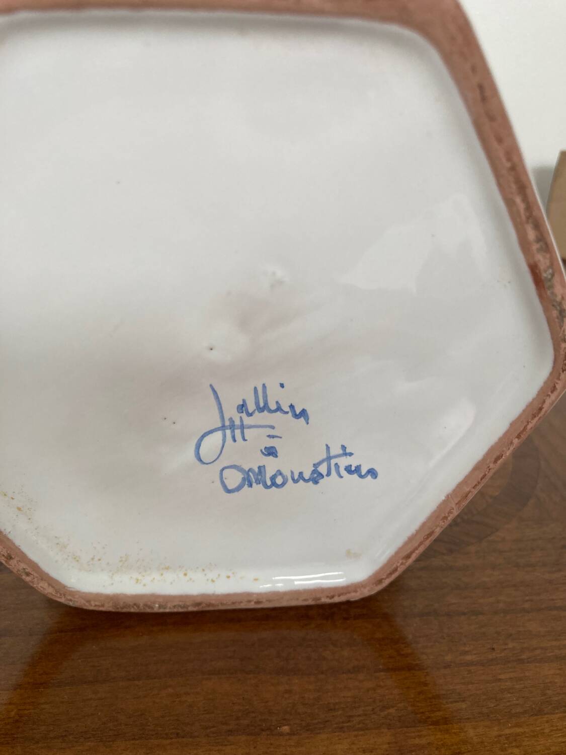 Lallier Moustiers hexagonal vase H 29cm