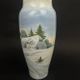 Copenhagen porcelain vase, hand-painted winter decoration, circa 1900-1920.