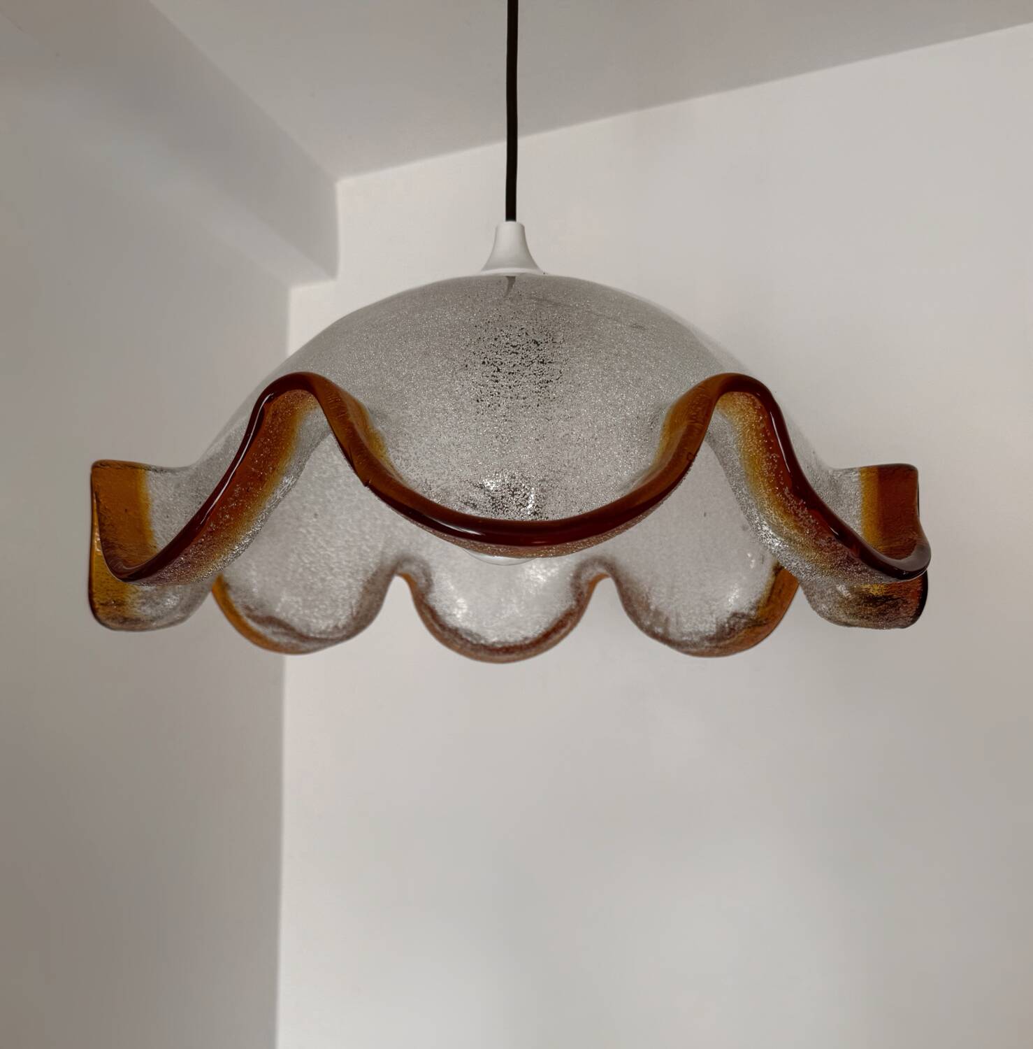 Murano glass flower pendant light from the 70s