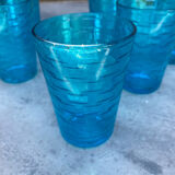 Serie de 6 verres bleus