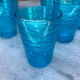 Series of 6 blue glasses