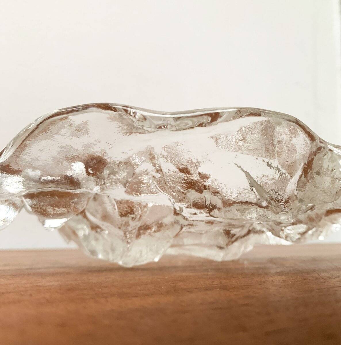 Frosted glass bowl with snail patterns, 1960s.