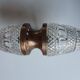 Vintage brass wall light with two crystal glass globes