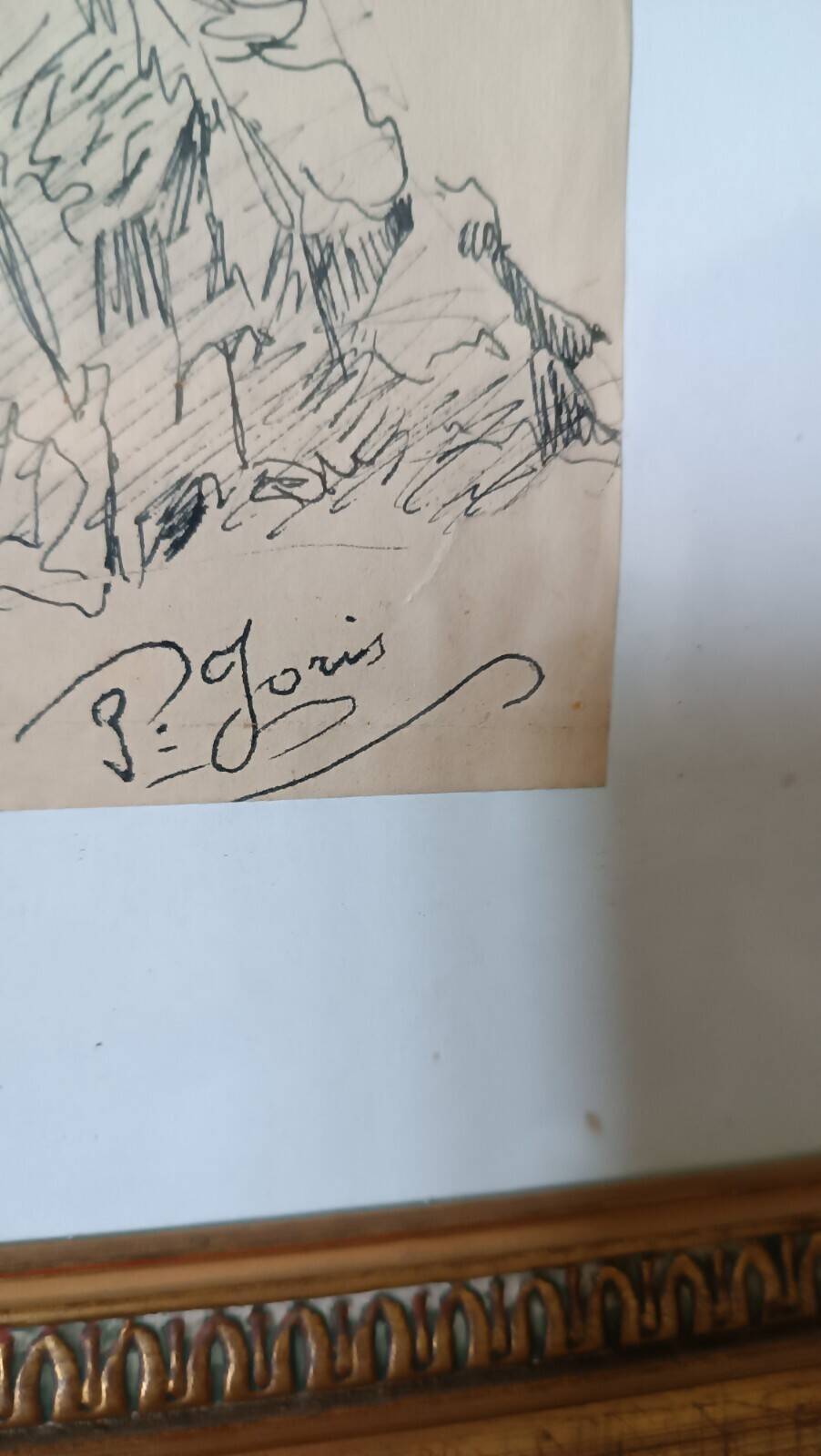 Ink painting on paper Pio Joris (Rome, June 8, 1843 – Rome, March 6, 1921)