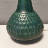 Lampe de table en céramique verte/bleue, danoise des années 1970.