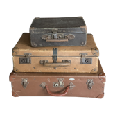 Lot of 3 vintage suitcases