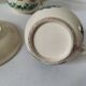 Japanese-style tea set in cracked earthenware with chrysanthemum flowers