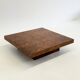 XL square coffee table by Turri in burl wood