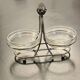 1 old aperitif server in metal and glass