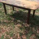 Pine plank top and oak farmhouse table with single drawer 185/96- 74 h
