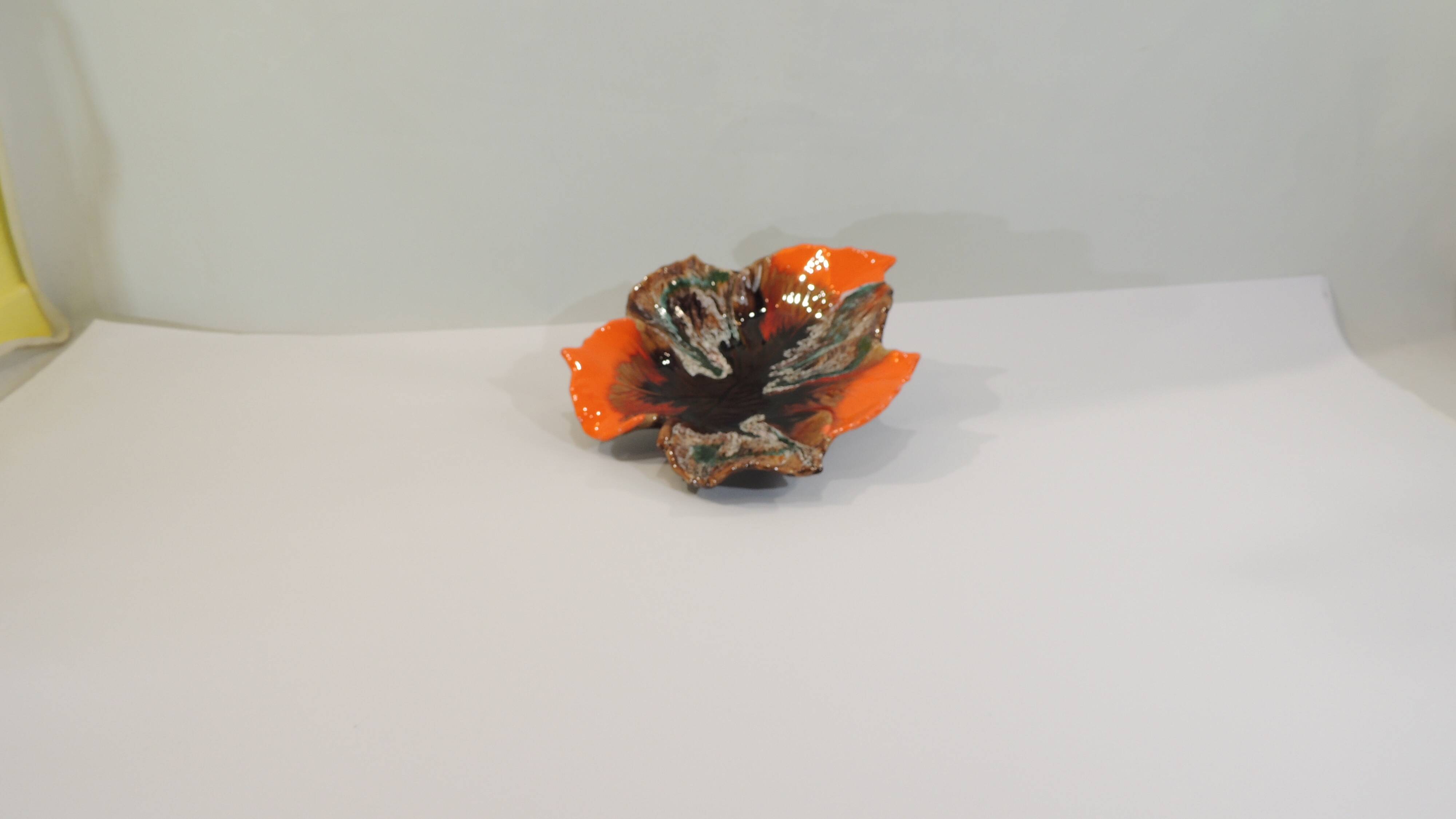 Grand plat feuille style vallauris/vintage