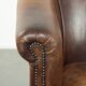 Fauteuil club en cuir de mouton vintage