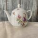 Cream porcelain coffee pot with multicoloured pastel floral decoration CT Karl Tielsch, Germany 1940s.