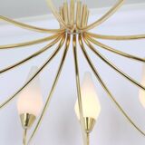 Classic glass chandelier, in the Stilnovo style, 1950s.
