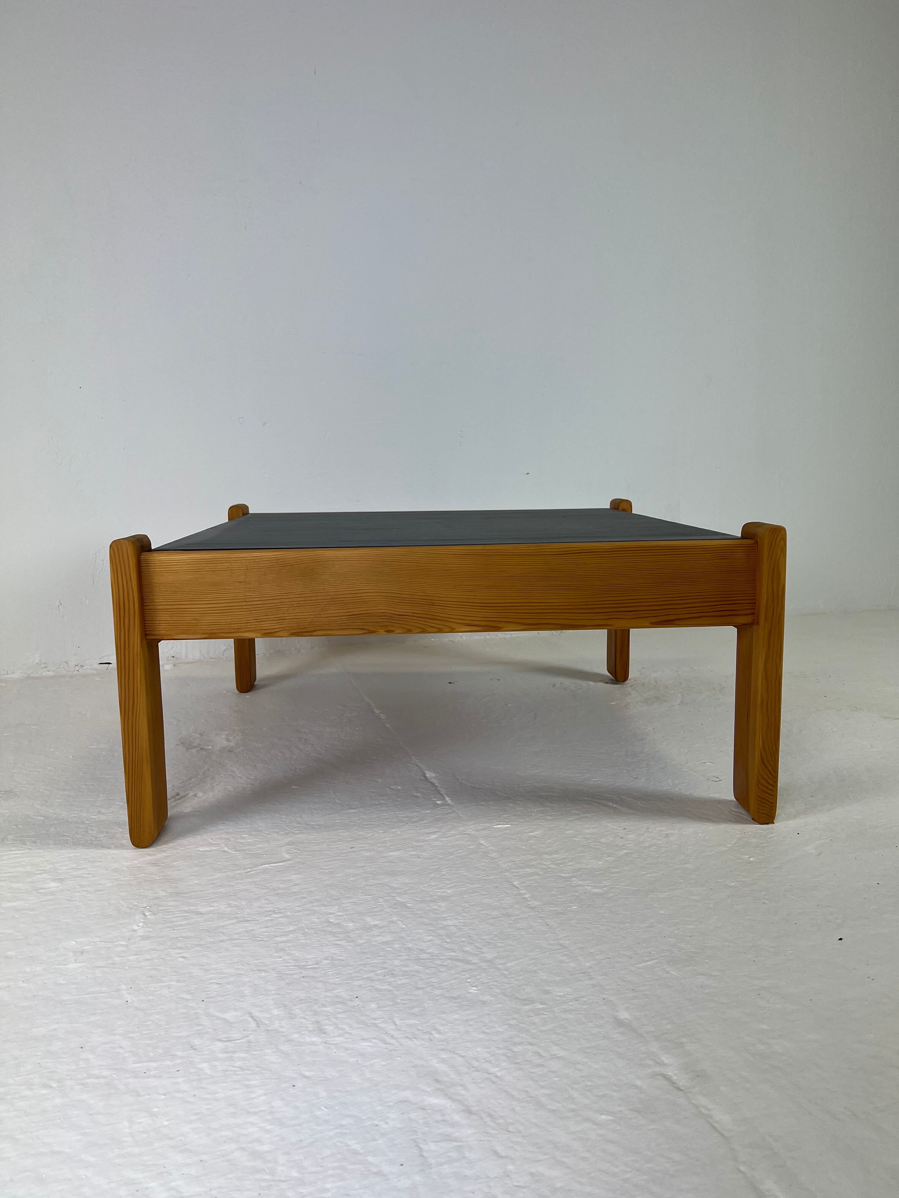 Modernist two-sided beech coffee table, 70s