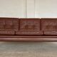 Danish mid-century Svend Skipper cognac 3 person sofa 1960s