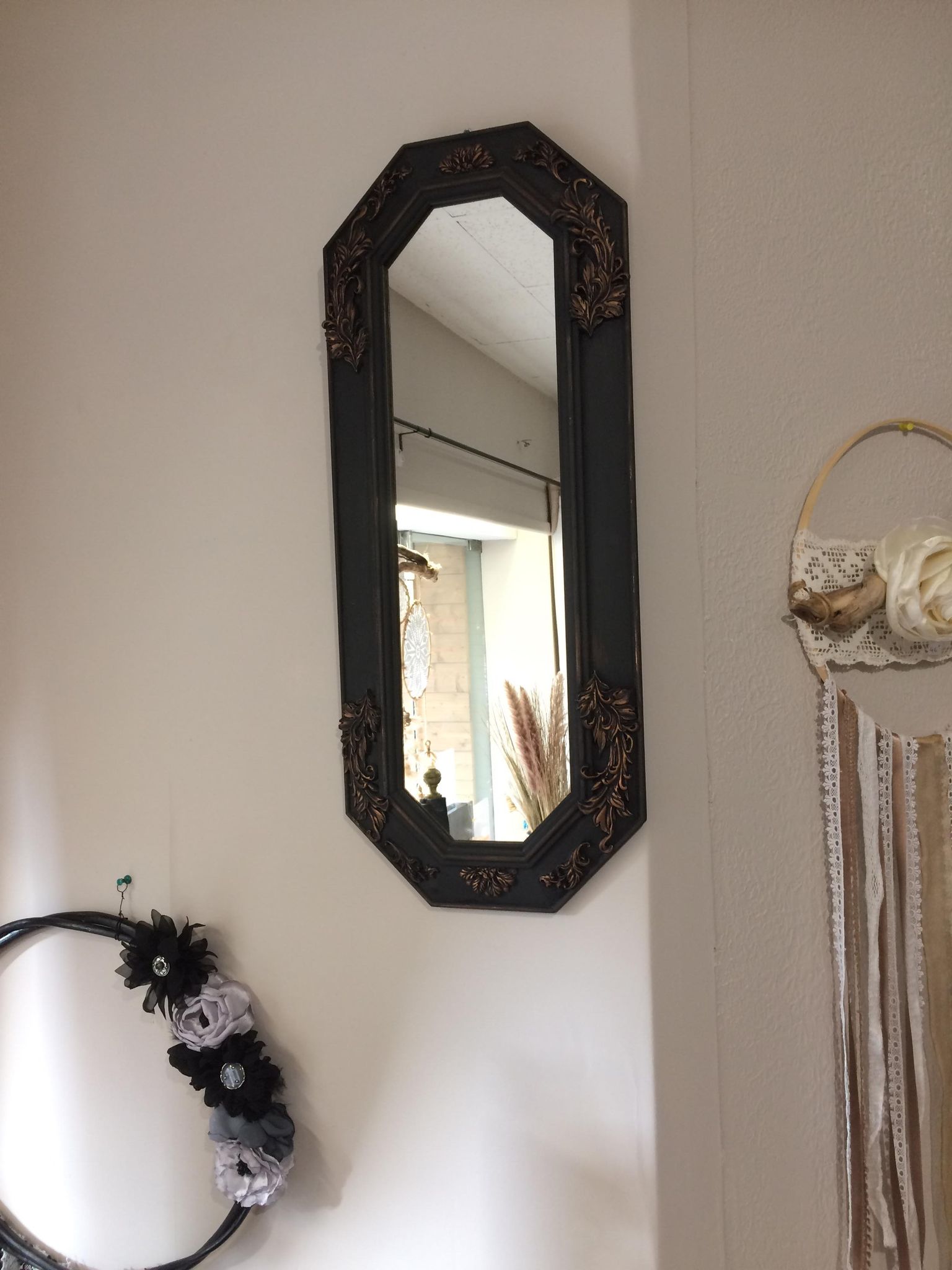 Wooden mirror with molding