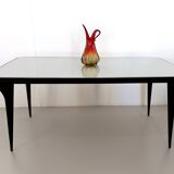 Dining Table with a Pale Green Glass Top in the style of Carlo De Carli, Italy