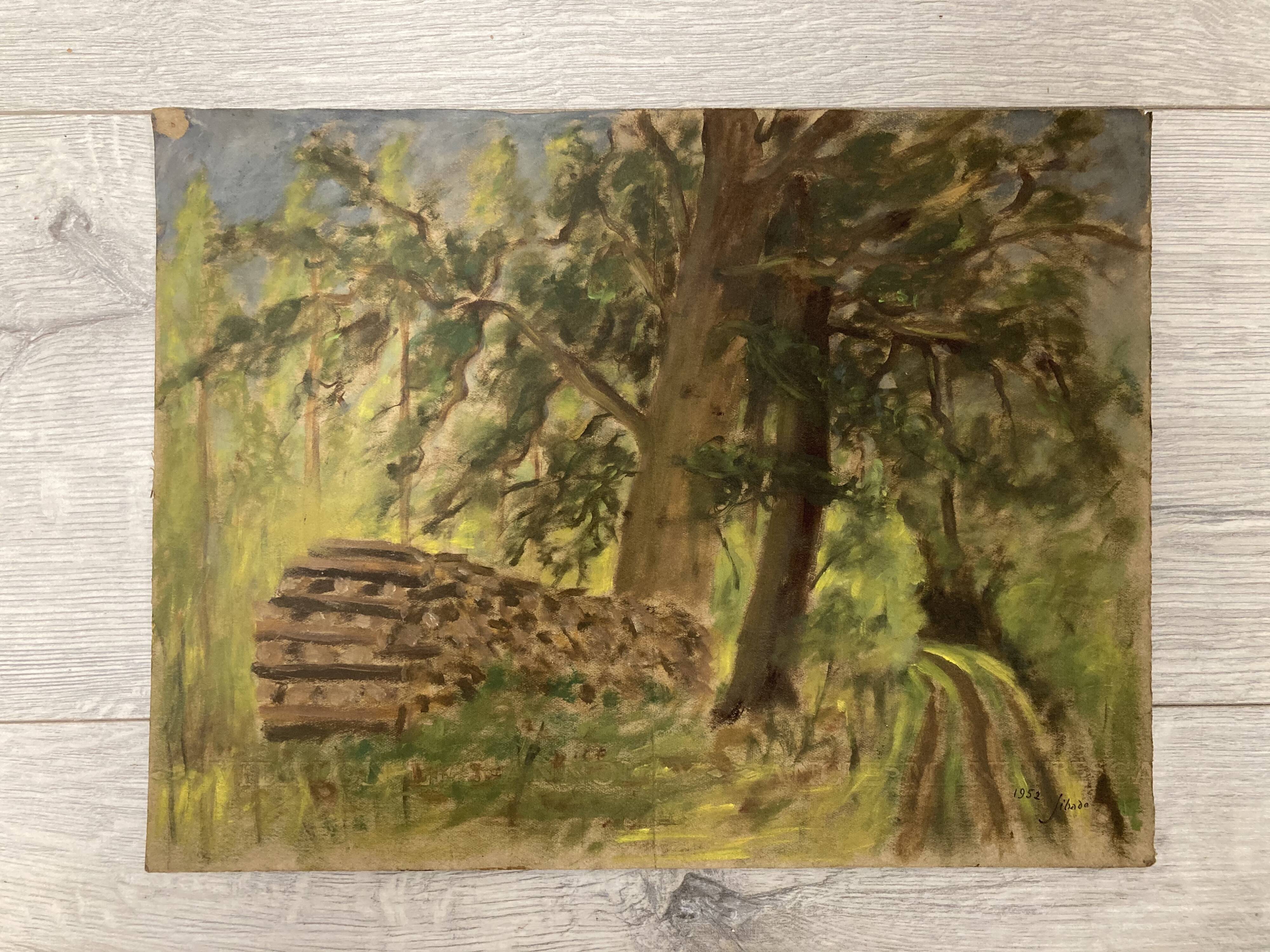 Vintage landscape painting