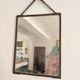 Antique Courteous Mirror Hanging Gallant Scene 19th Century Barber Chainette