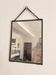 Antique Courteous Mirror Hanging Gallant Scene 19th Century Barber Chainette