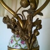 Table lamp in bronze and porcelain