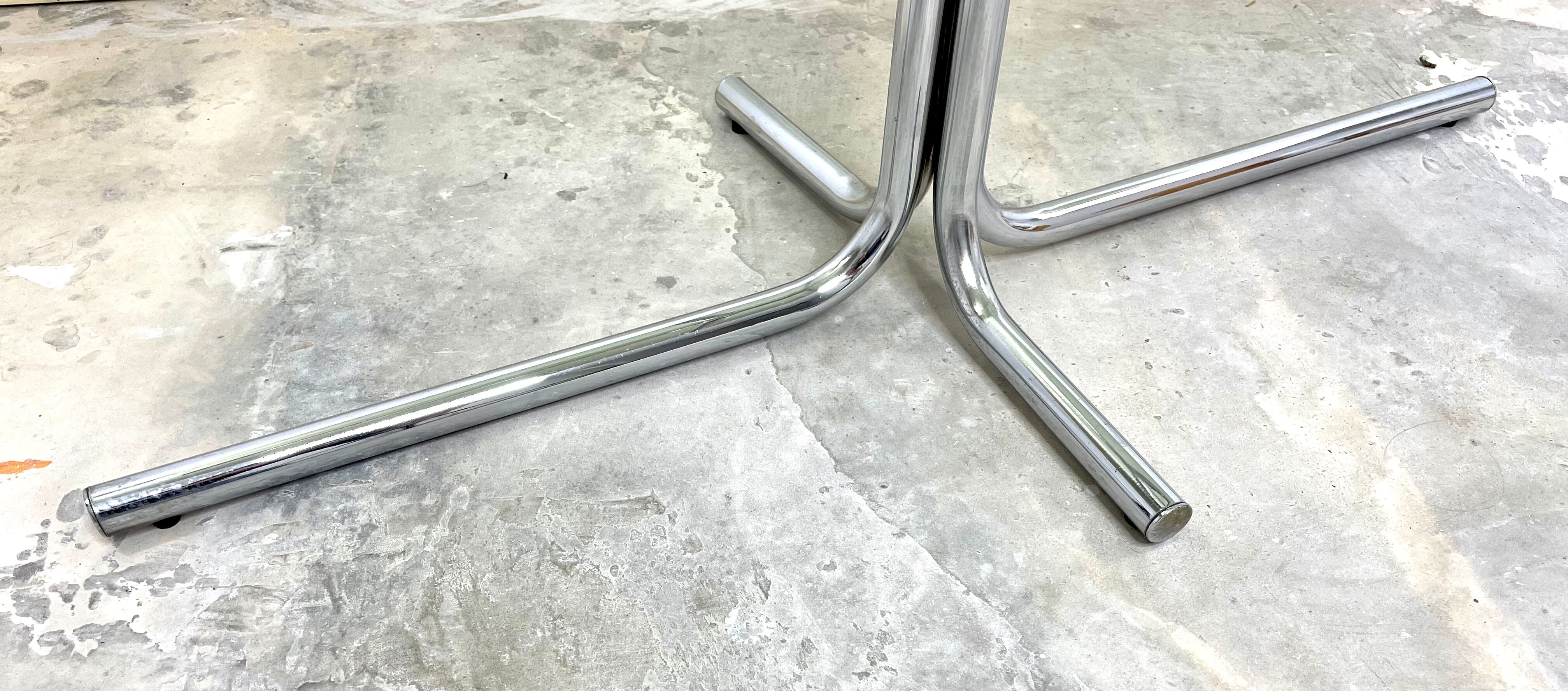 Vintage seventies coffee table in glass and stainless steel