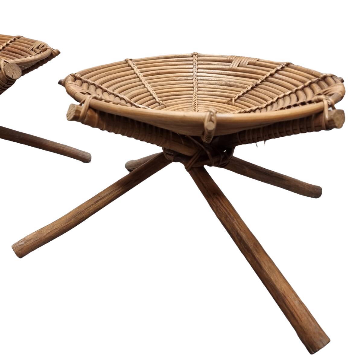 Vintage African Rattan Stools, 190s