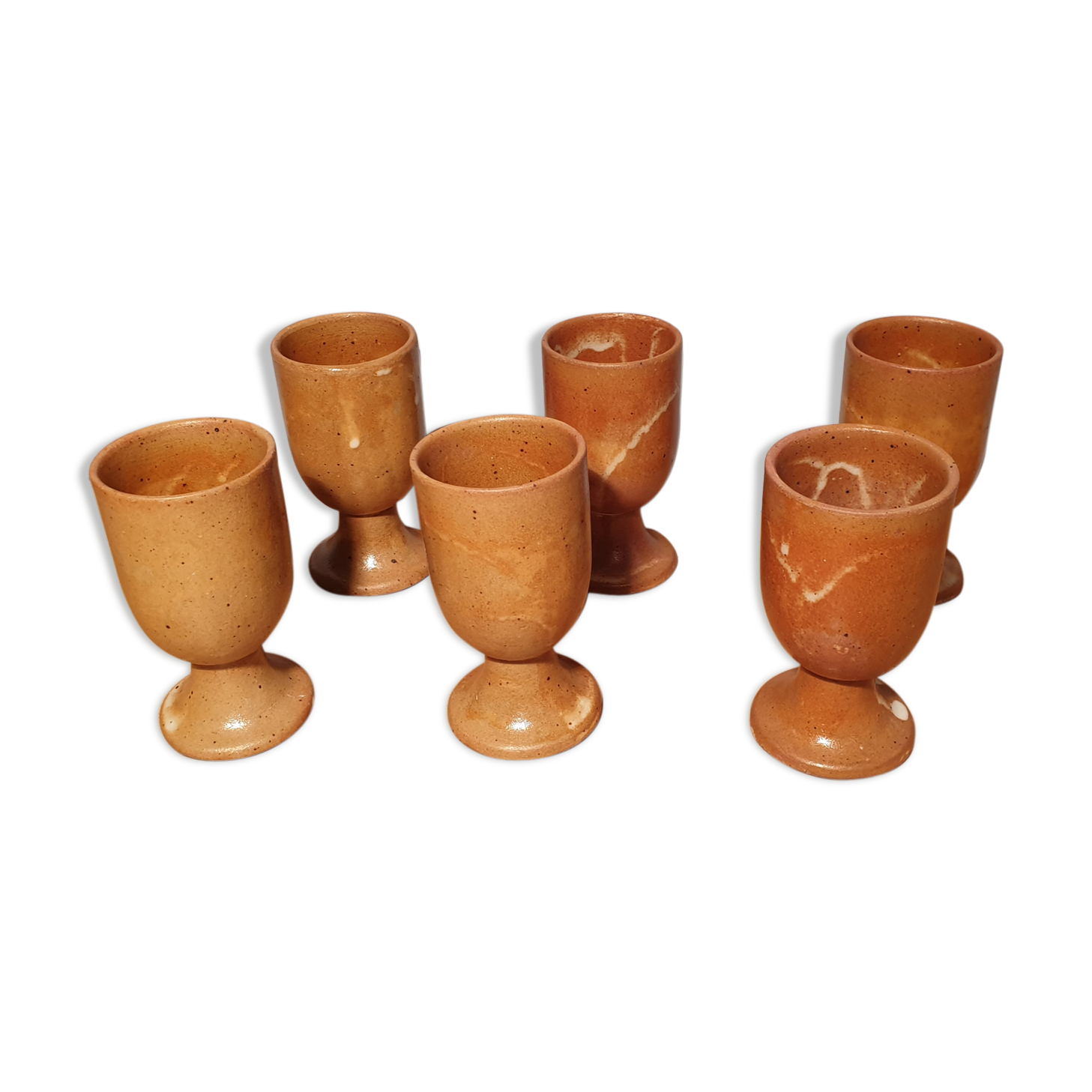 Set of 6 sandstone foot glasses