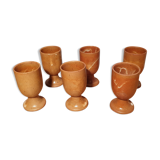 Set of 6 sandstone foot glasses