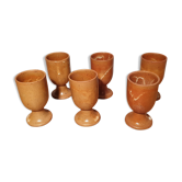 Set of 6 sandstone foot glasses