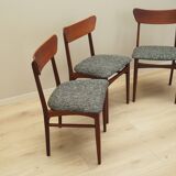 Set of four teak chairs, Danish design, 1970s, production: Denmark