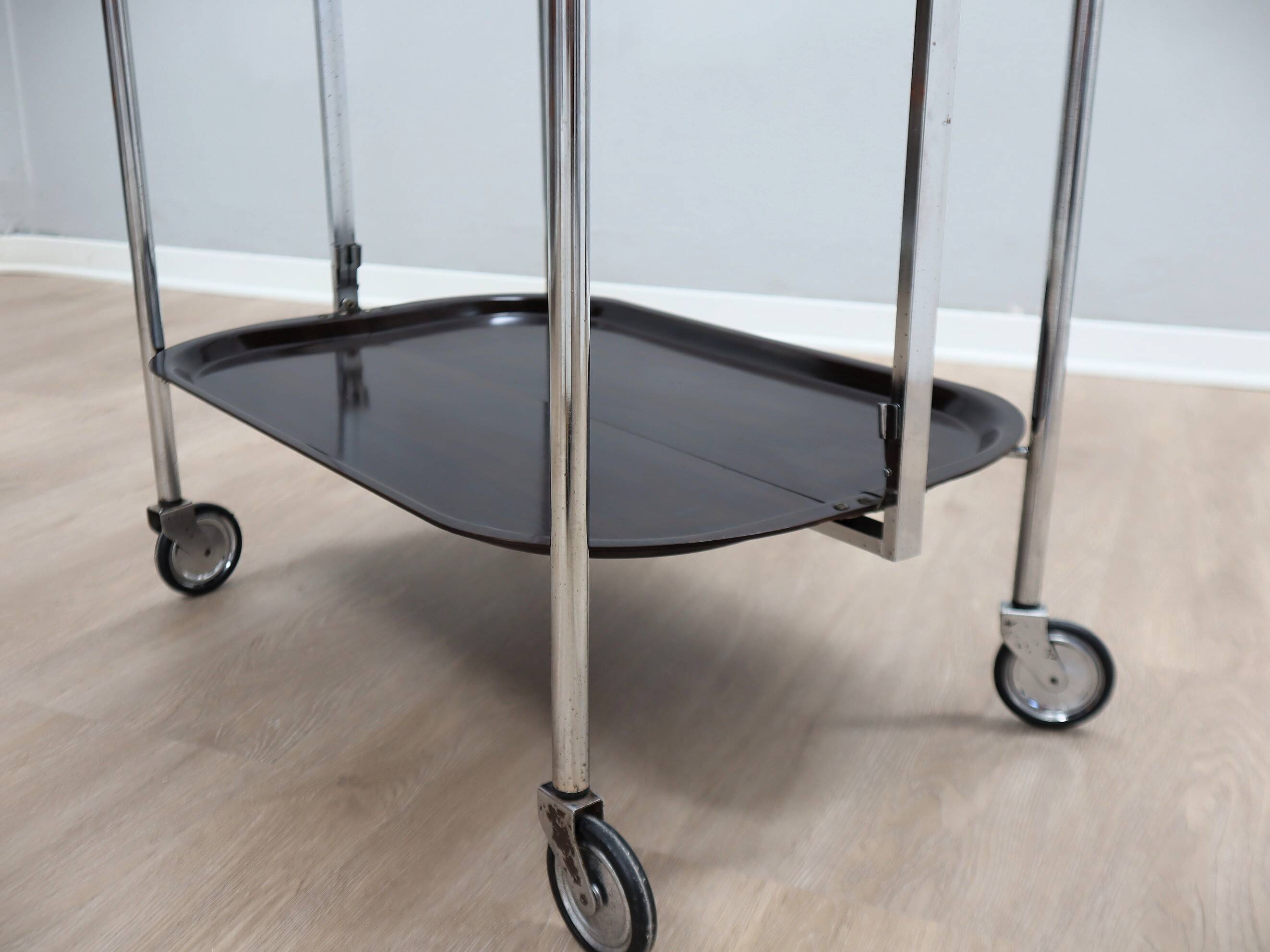 Vintage foldable serving trolley / bar cart design 1960s