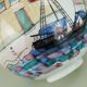 very beautiful mid century VASE by jawe hand-painted decor 'capri' 1950s
