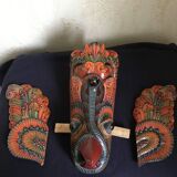 Wooden triptych mask