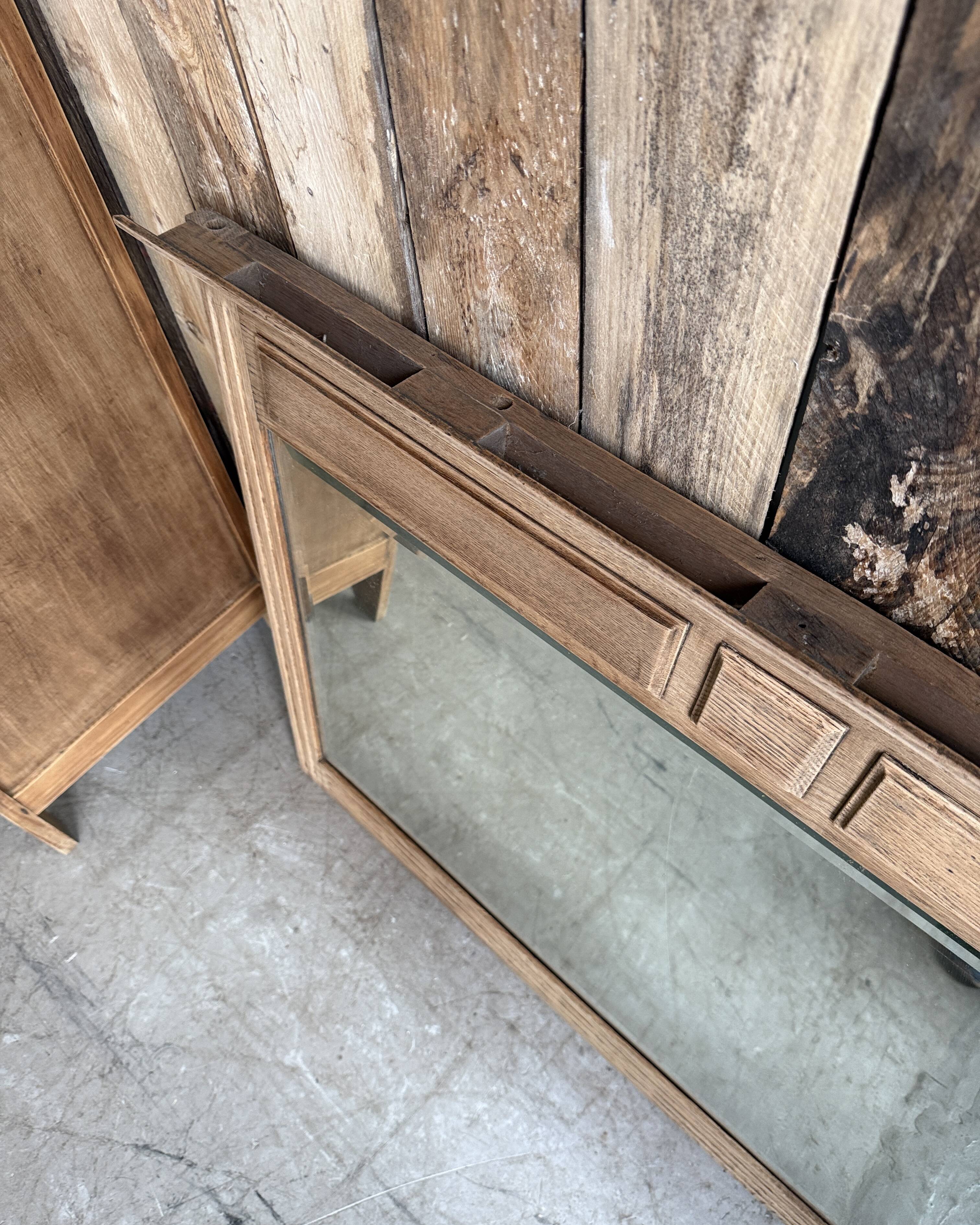 Antique trumeau mirror in oak (renovated)