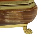 Vintage Italian Jewelry Box Alabaster Gold Lion Paws