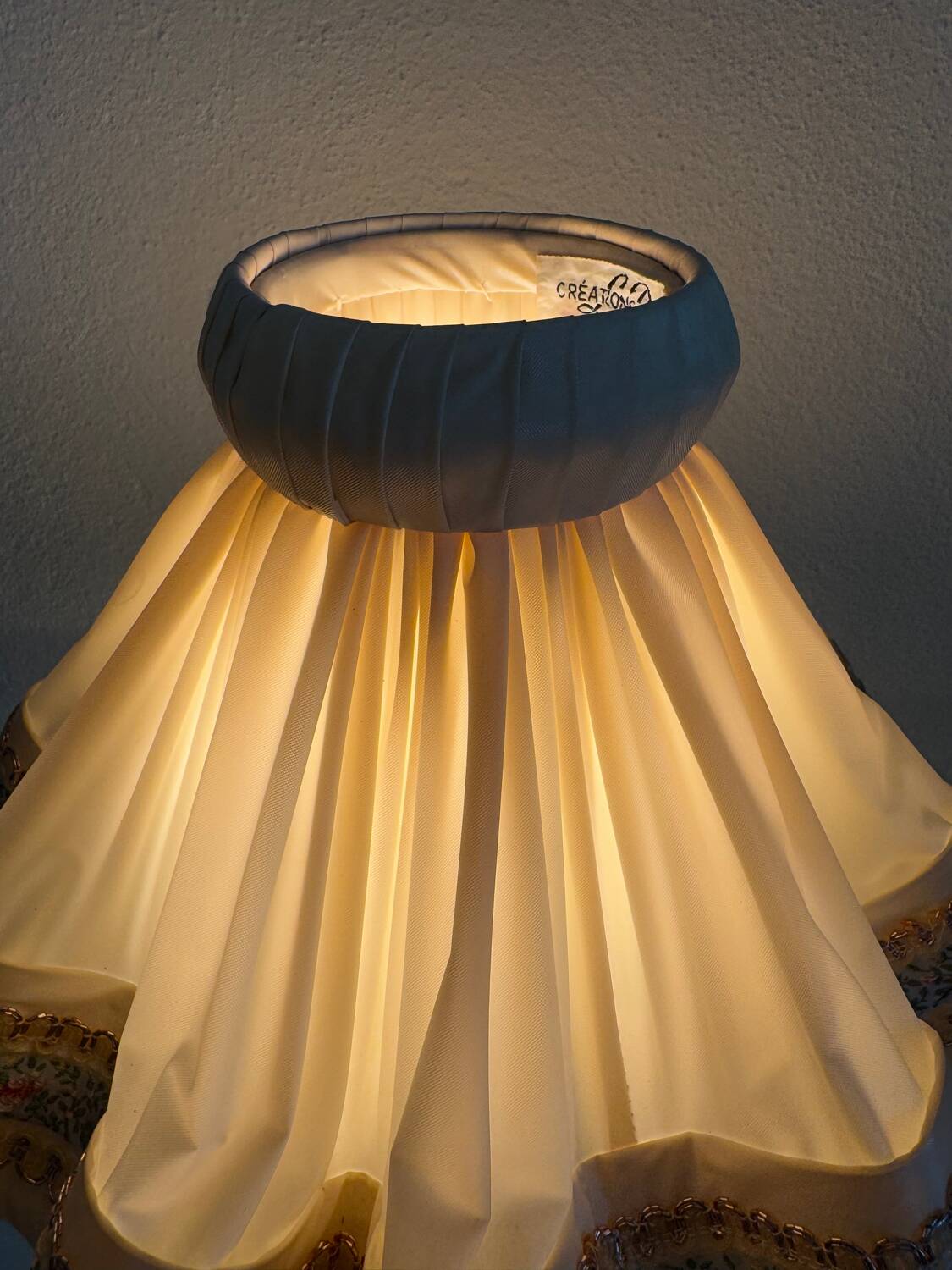 Lampe cristal émeraude Art Déco