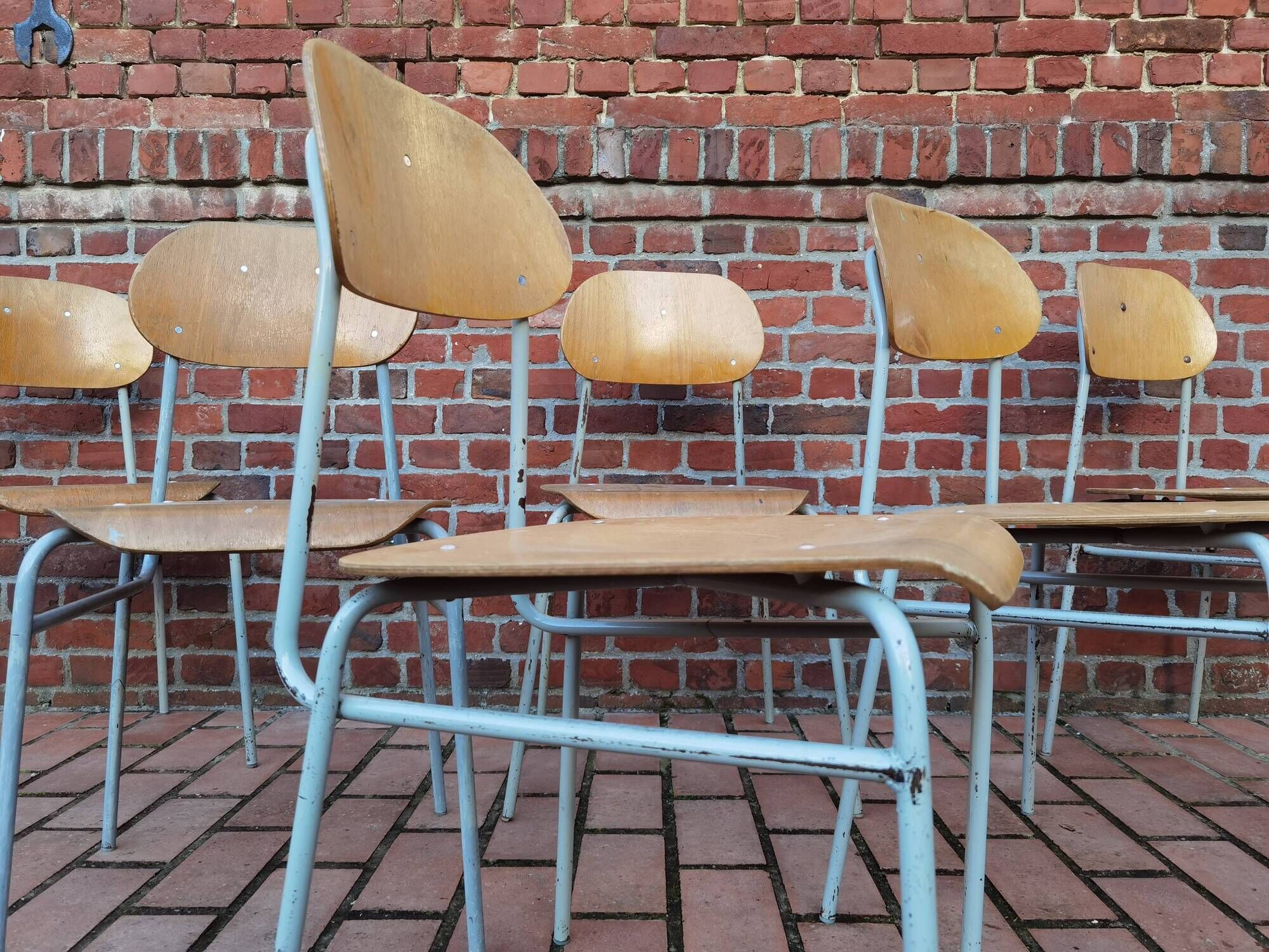 Lot de 4 chaises ecole tchécoslovaque 1950 1960