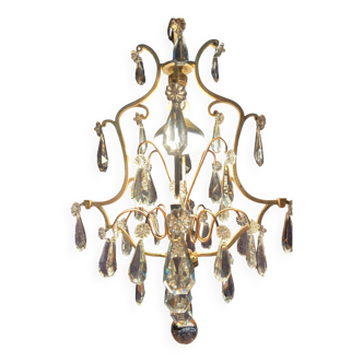 Chandelier with tassels and cage