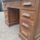 Bureau en chêne vintage ministre 2 caissons avec tiroirs années 40-50