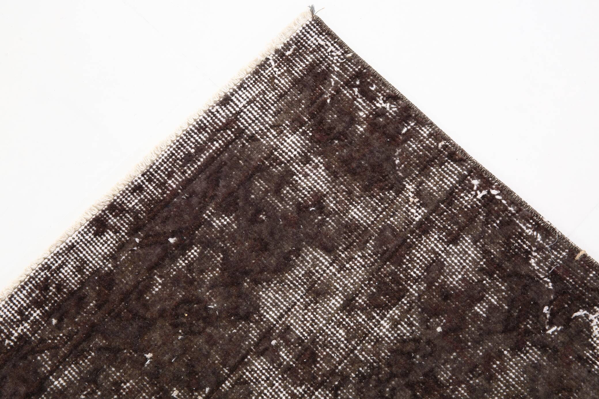 2x10 Soft Wool Dark Gray Turkish Vintage Runner Rug