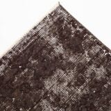 Tapis de course vintage turc en laine douce, gris foncé, 2x10