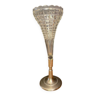 Cone vase, cut crystal bouquet (most certainly baccarat, saint louis ...)